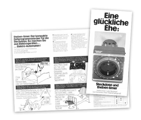 Prospekt des theben-timers aus dem Jahr 1977